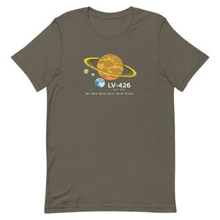 a brown t - shirt with the nasa logo on it
