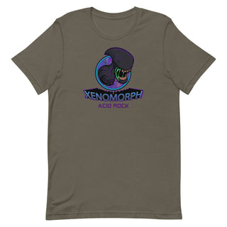 a t - shirt with the words xenomorph acid rock on it