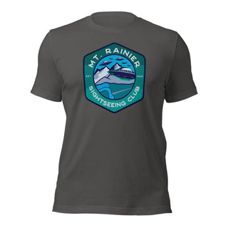 a gray t - shirt with a picture of a boat on it