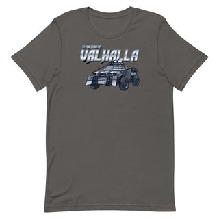 a gray t - shirt with a car on it