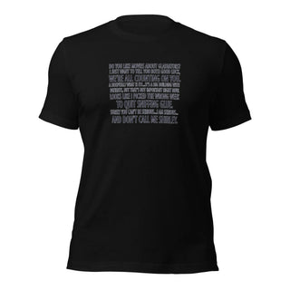 a black t - shirt with a poem written on it