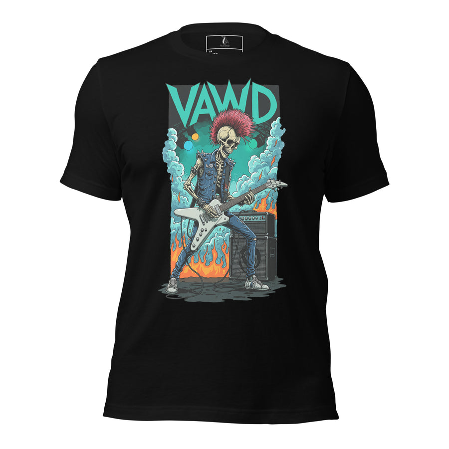 Punk Rock Skeleton Guitarist Unisex t-shirt