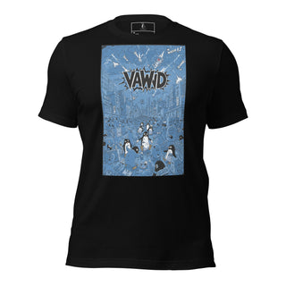 Penguin Chaos Graphic Tee – Retro Punk Album Art Inspired T-Shirt