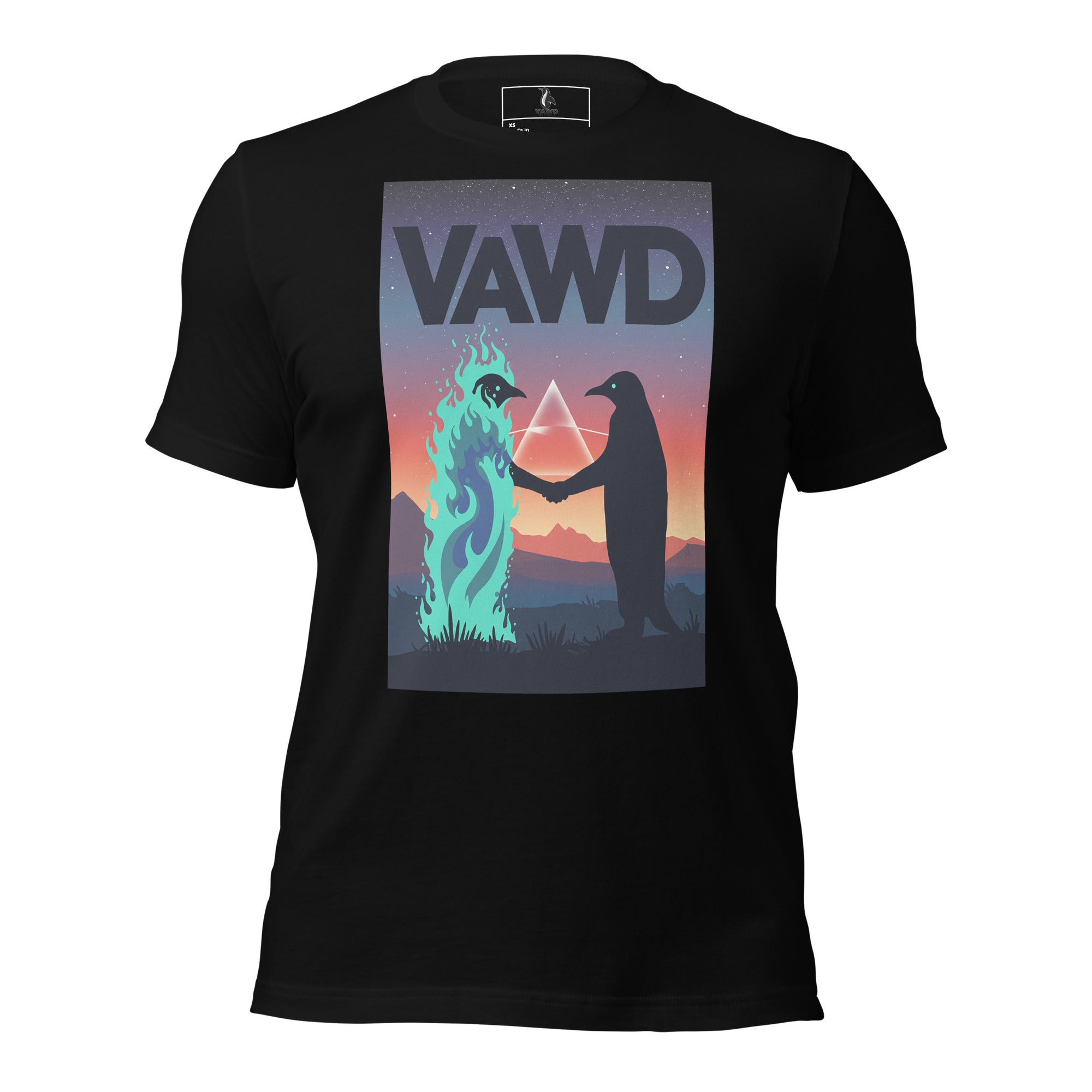 VAWD Surreal Handshake Graphic Tee – Classic Psychedelic Rock Inspired T-Shirt