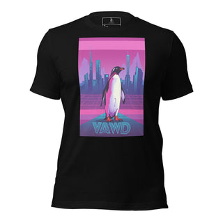 Pink Cyber Penguin T-Shirt – Retro Futuristic T-Shirt