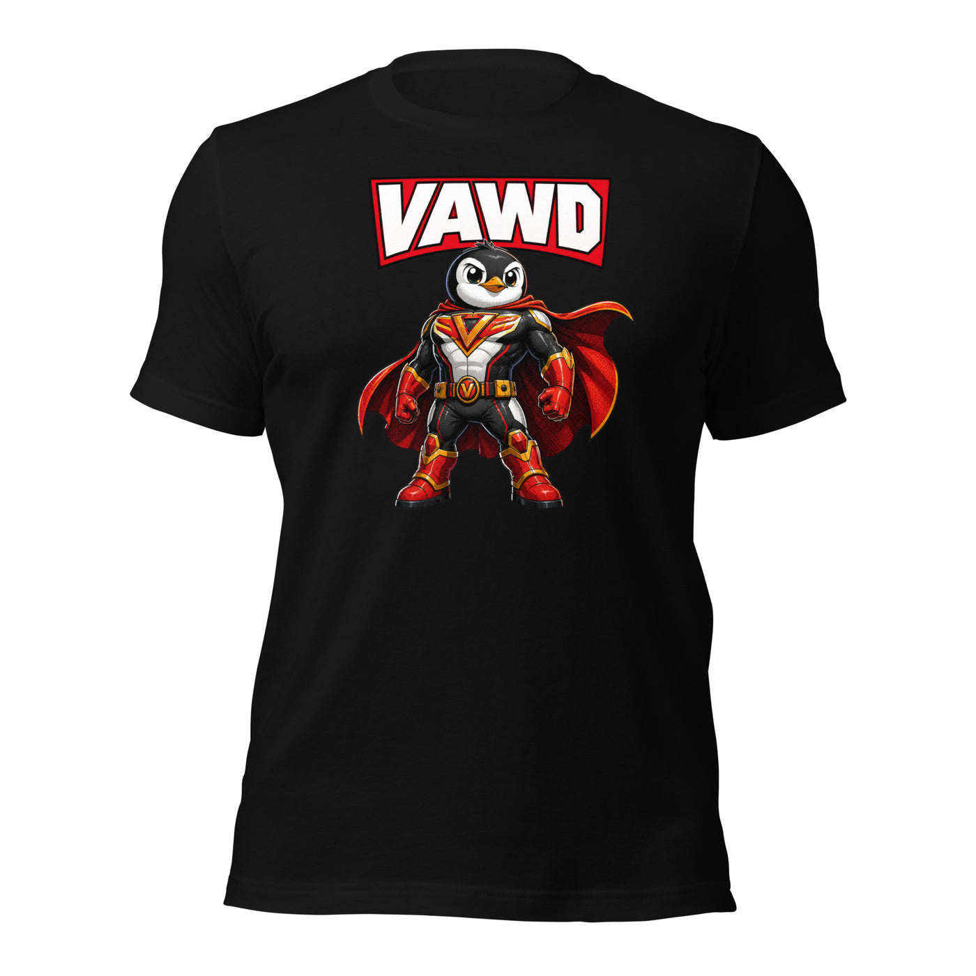 Superhero Penguin Unisex T-Shirt Design