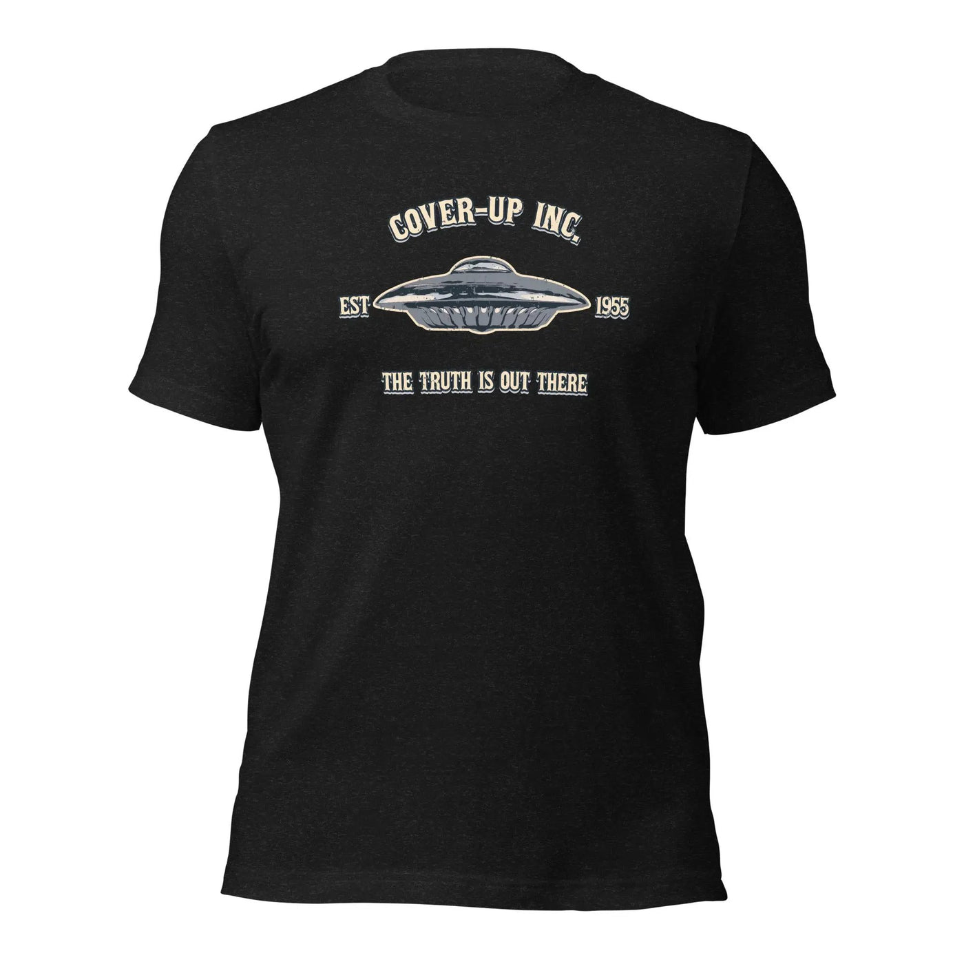 a black shirt with the words cover up inc on it