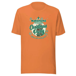 an orange t - shirt with the words christmas party on it