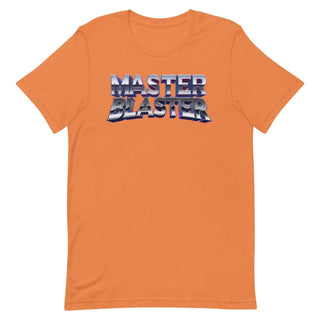 a t - shirt with the words master blaster printed on it