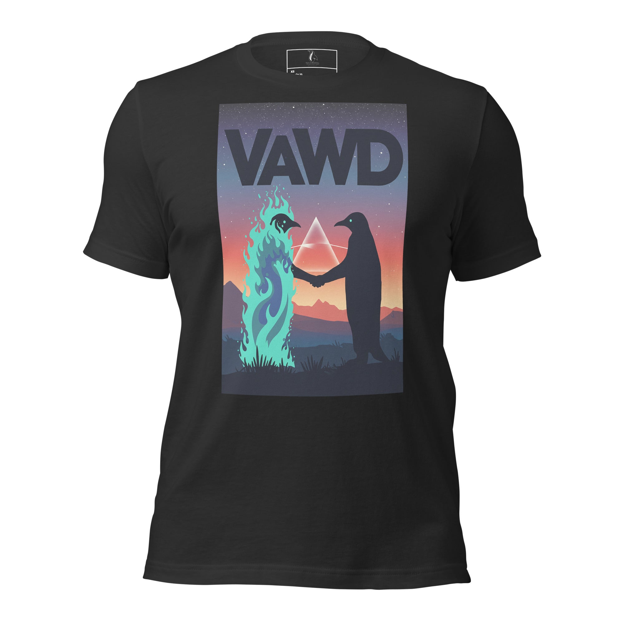 VAWD Surreal Handshake Graphic Tee – Classic Psychedelic Rock Inspired T-Shirt