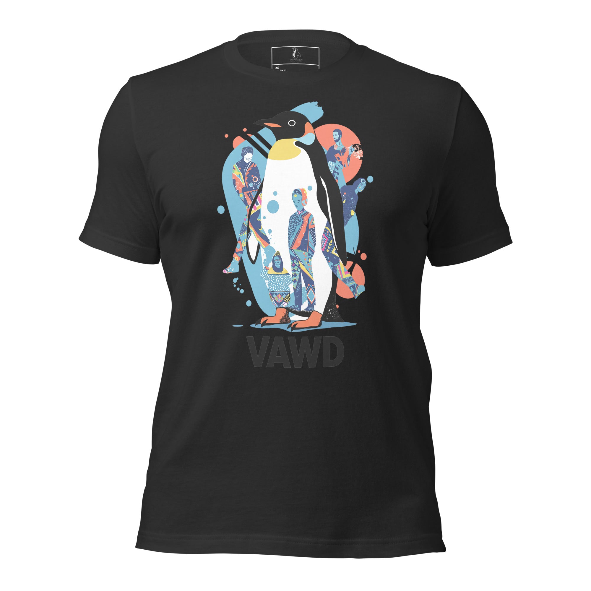 VAWD Psychedelic Penguin Tee – Colorful Indie Rock Inspired Graphic T-Shirt