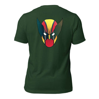 a green t - shirt with an image of a demon's head