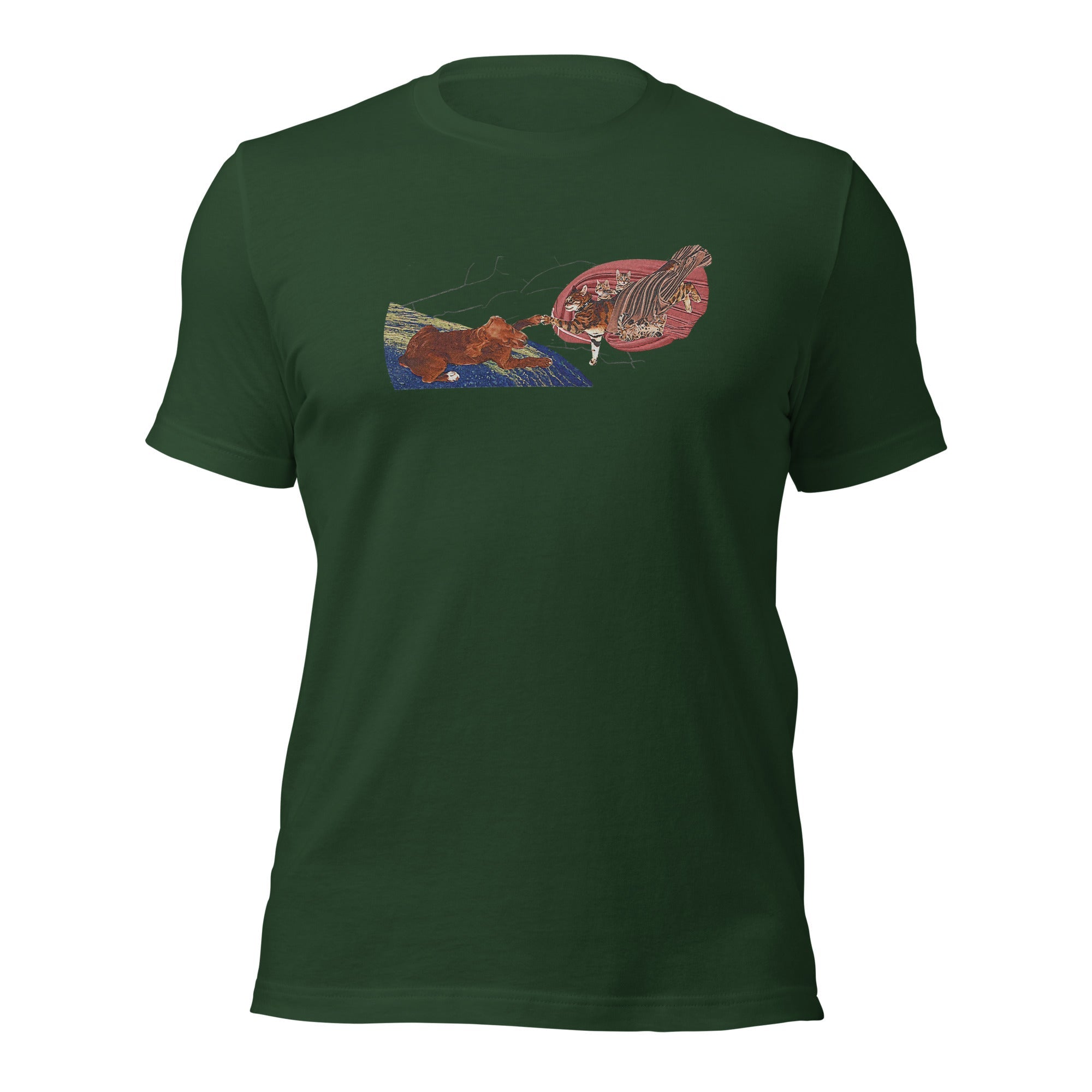 a green t - shirt with a picture of a fish on it