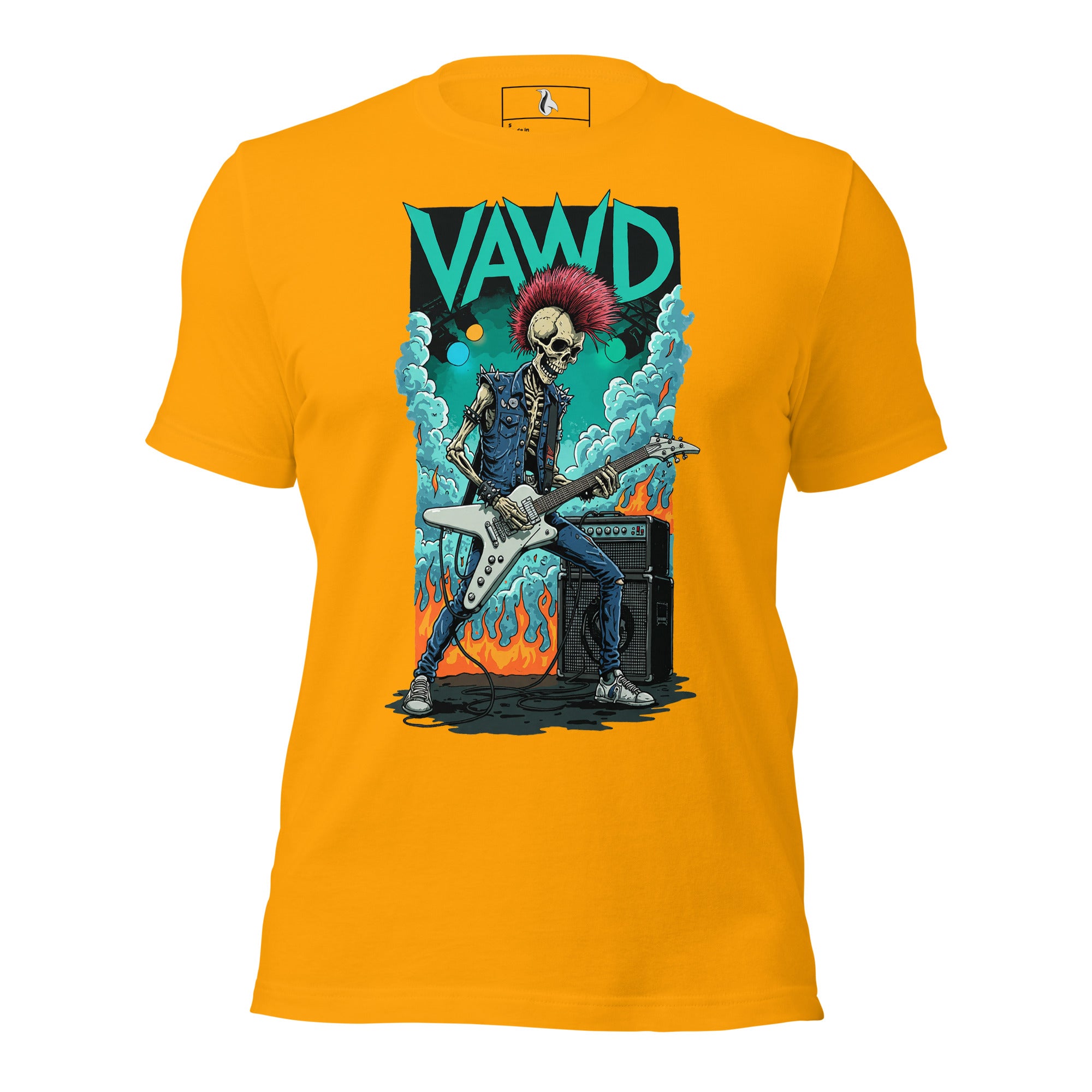 VAWDesigns Punk Rock Skeleton Guitarist Unisex t-shirt