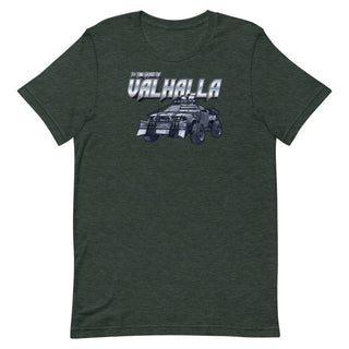 a dark green t - shirt with a graphic of a car