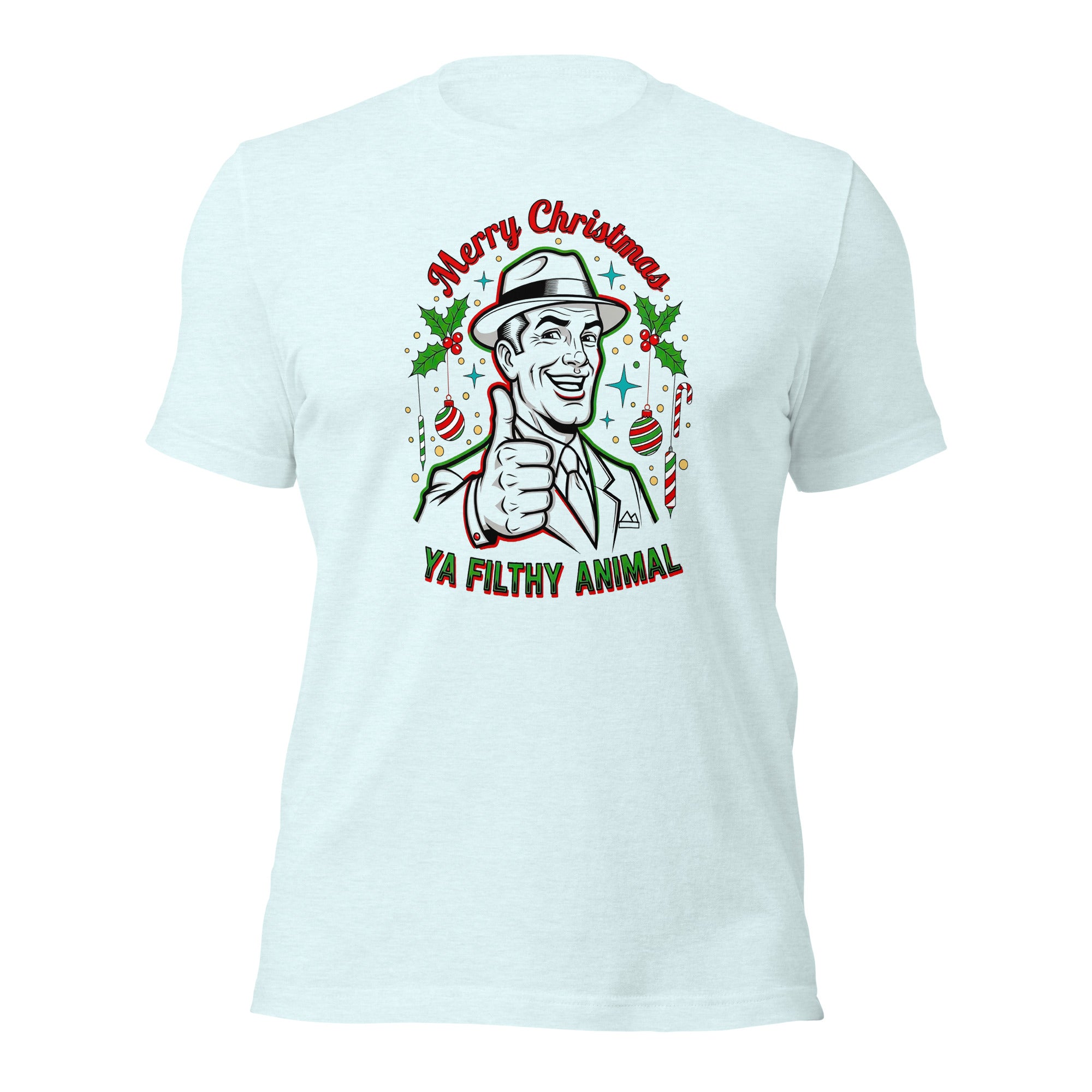 Merry Christmas Ya Filthy Animal – Retro Mobster Christmas Unisex t-shirt