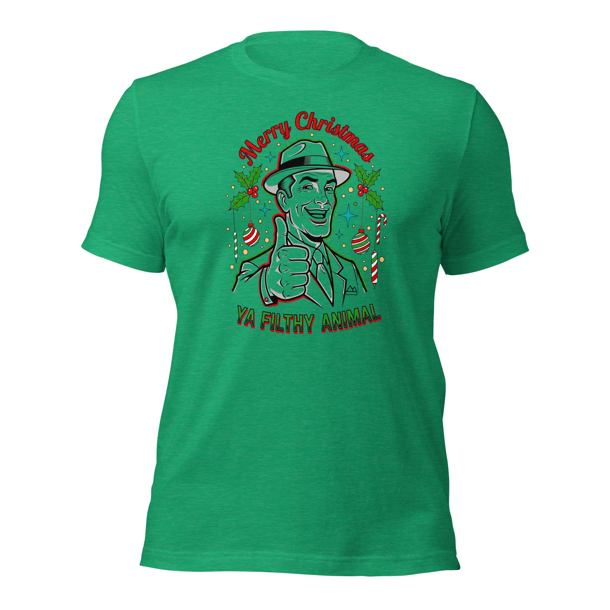 Merry Christmas Ya Filthy Animal – Retro Mobster Christmas Unisex t-shirt
