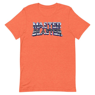 a t - shirt with the words master blaster printed on it