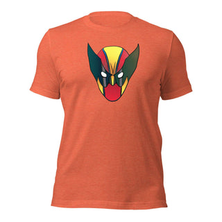 an orange t - shirt with a cartoon of a demon's head