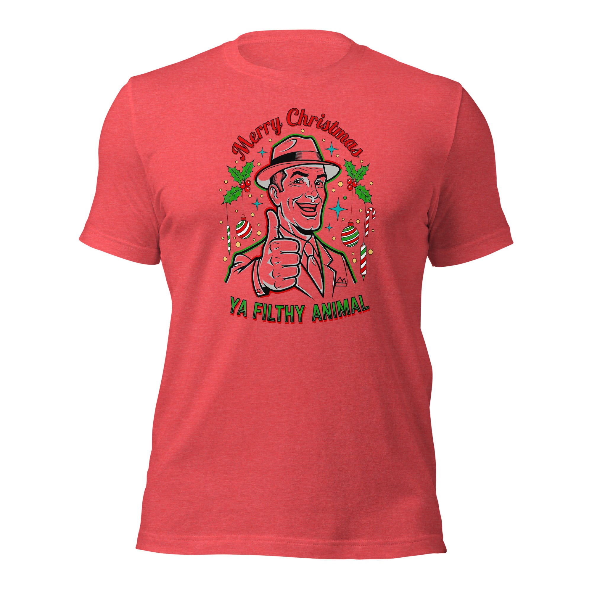 Merry Christmas Ya Filthy Animal – Retro Mobster Christmas Unisex t-shirt