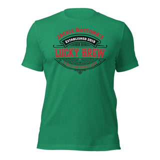 a green t - shirt with the words lucky brown on it