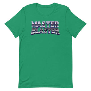 a green t - shirt that says master blaster