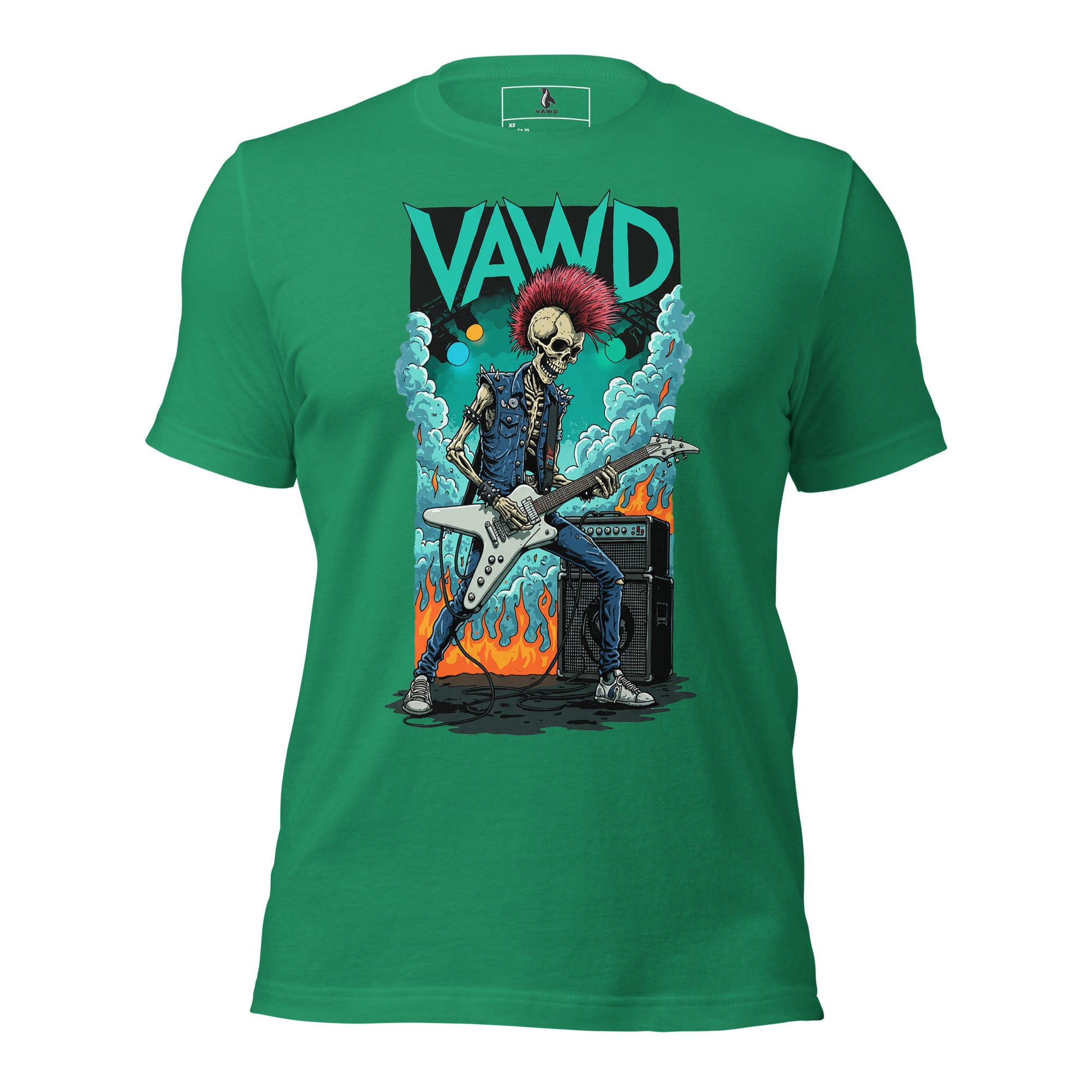 VAWDesigns Punk Rock Skeleton Guitarist Unisex t-shirt