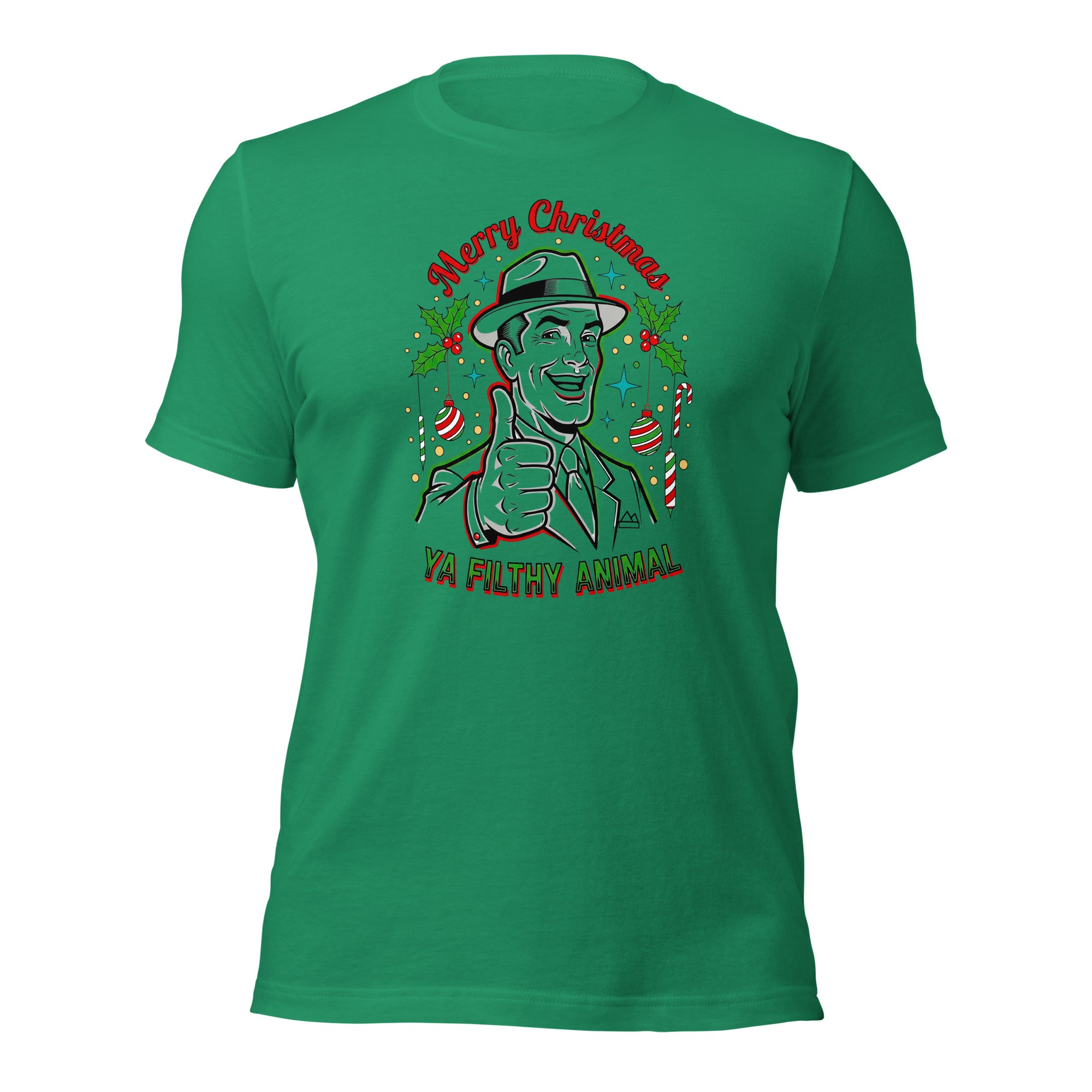 Merry Christmas Ya Filthy Animal – Retro Mobster Christmas Unisex t-shirt