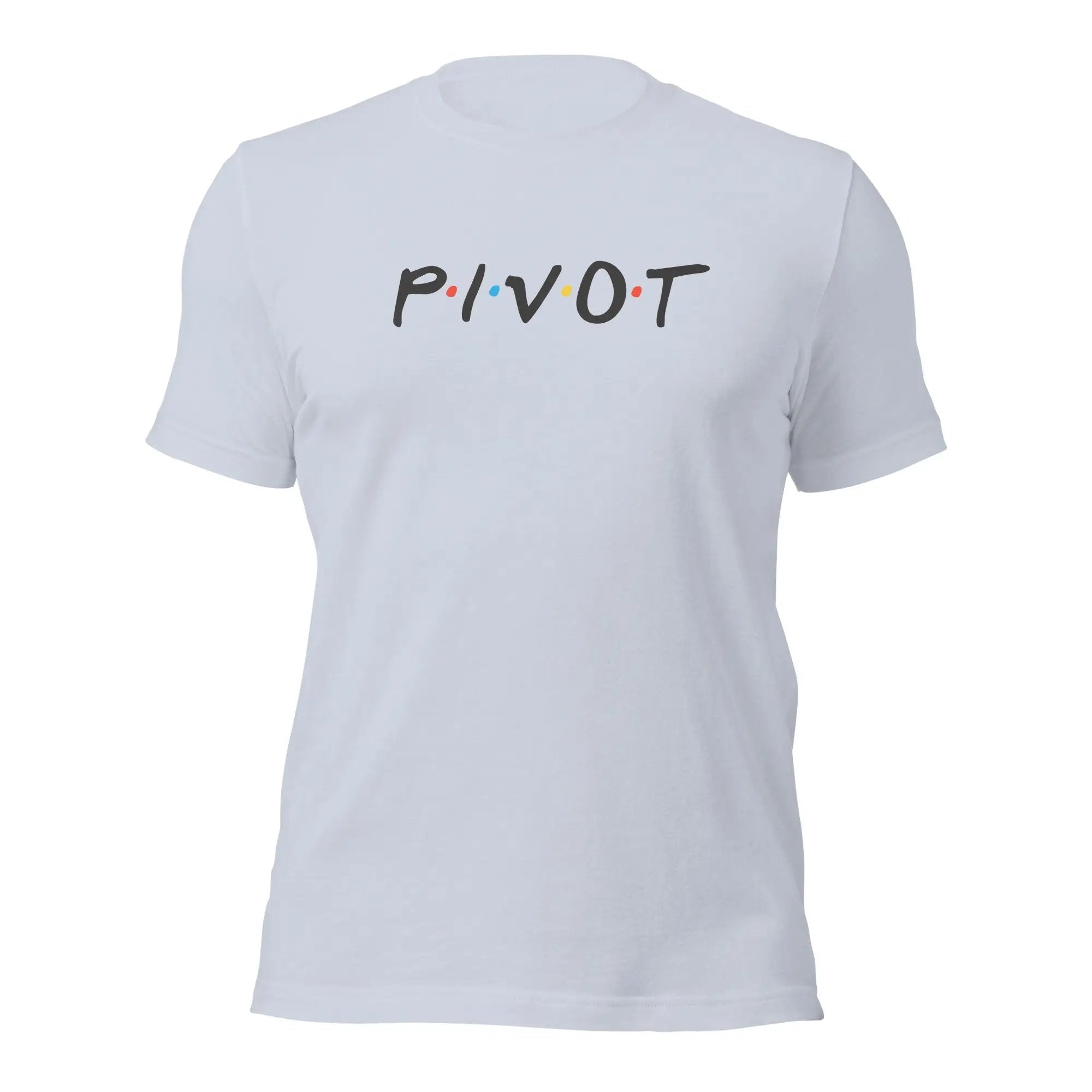 a white t - shirt with the word pivot printed on it