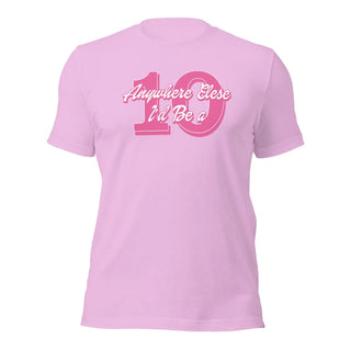 a pink t - shirt with the number forty on it