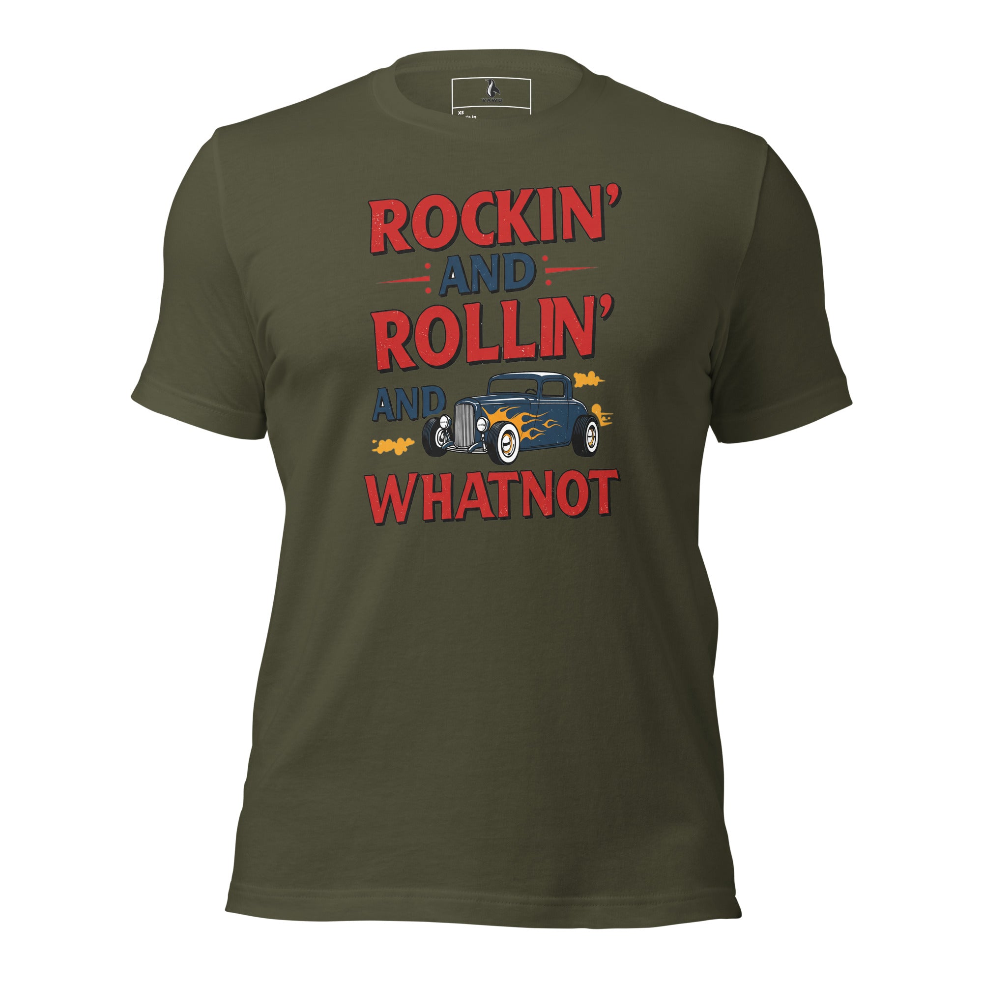 Rockin’ and Rollin’ and Whatnot Retro Car T-Shirt – 1960s Greaser Style Graphic Tee