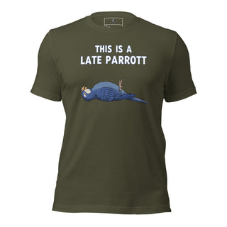 This Is a Late Parrot T-Shirt – Funny Monty Python Dead Parrot Sketch Inspired Tee