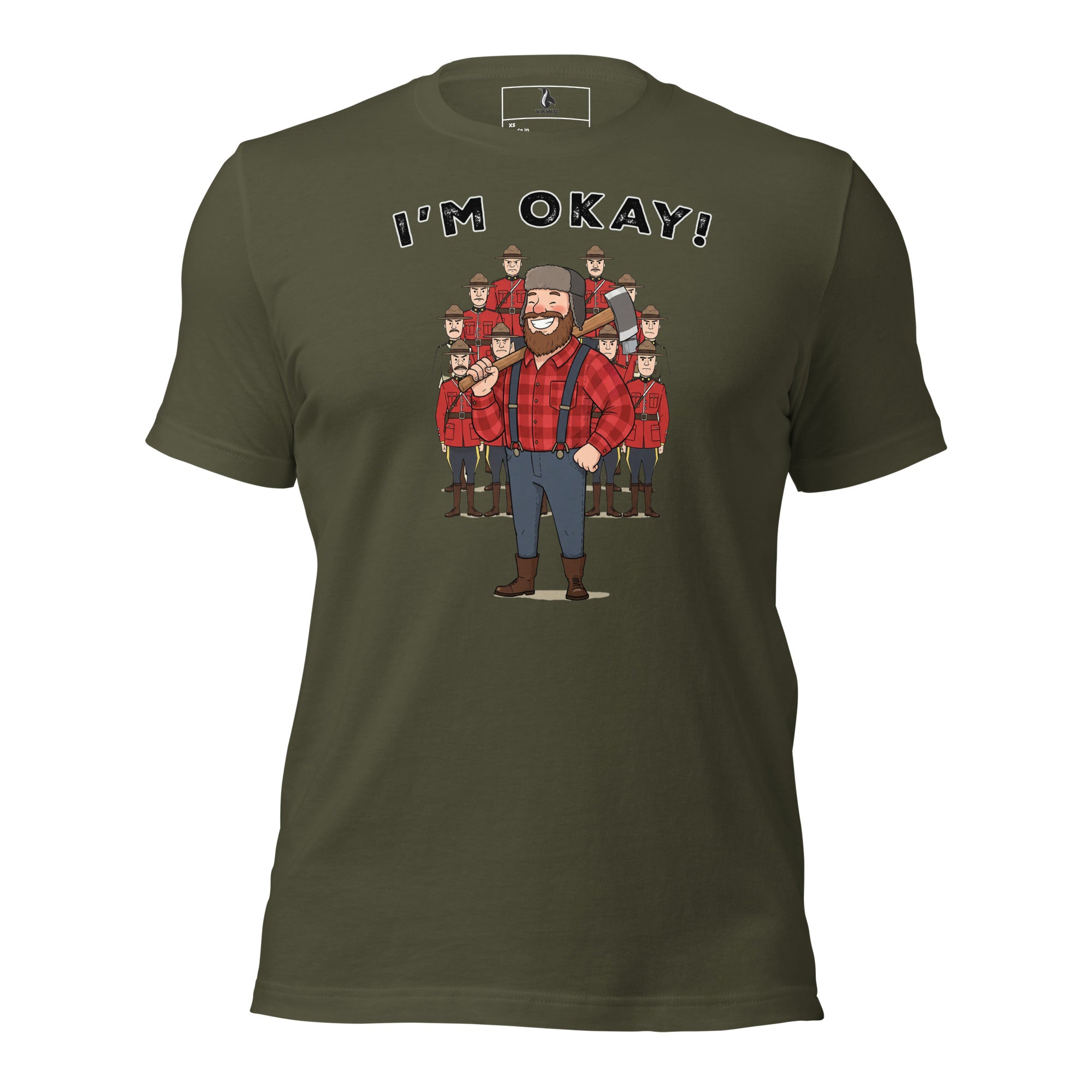 I’m Okay! Lumberjack T-Shirt – Funny Monty Python Lumberjack Song Inspired Tee