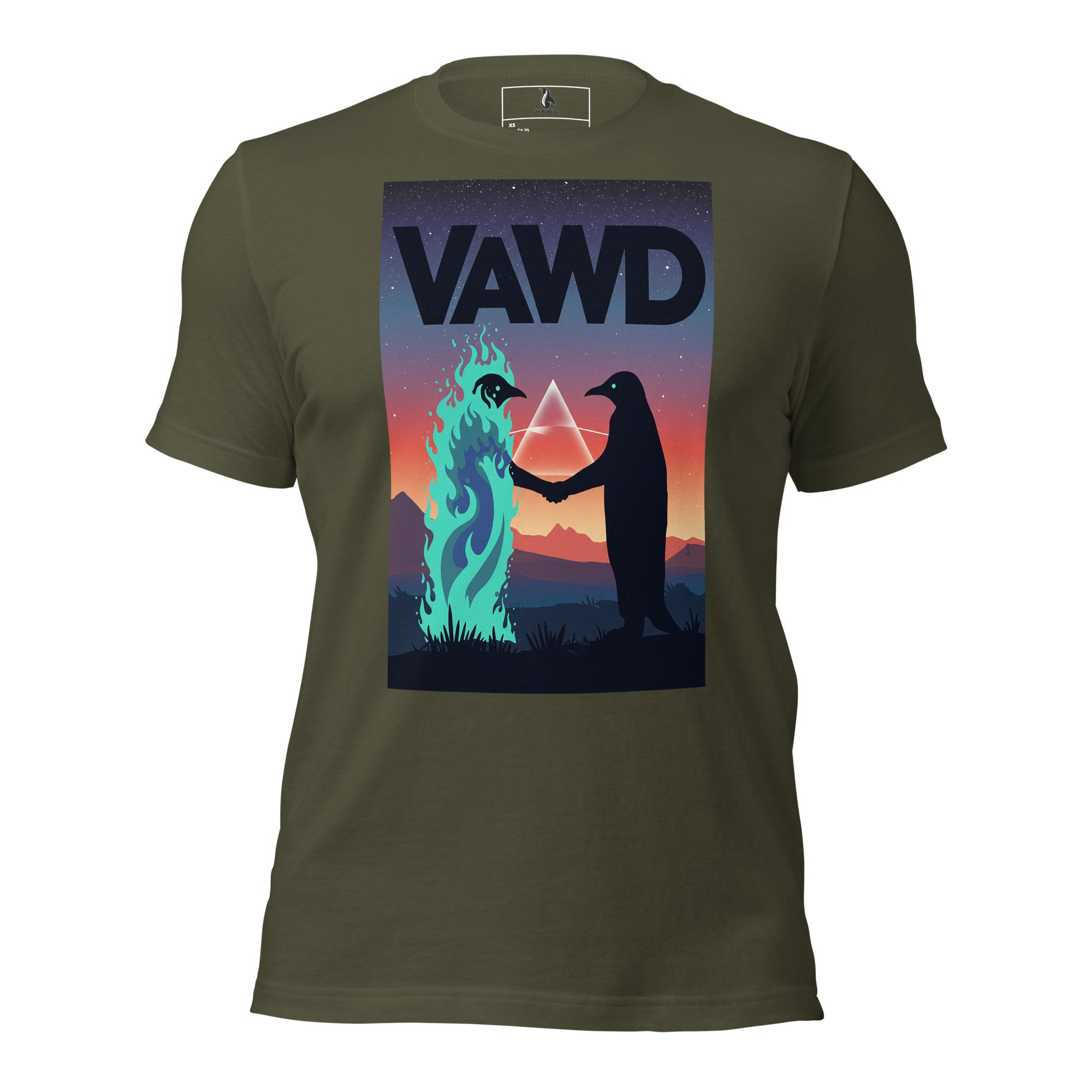 VAWD Surreal Handshake Graphic Tee – Classic Psychedelic Rock Inspired T-Shirt