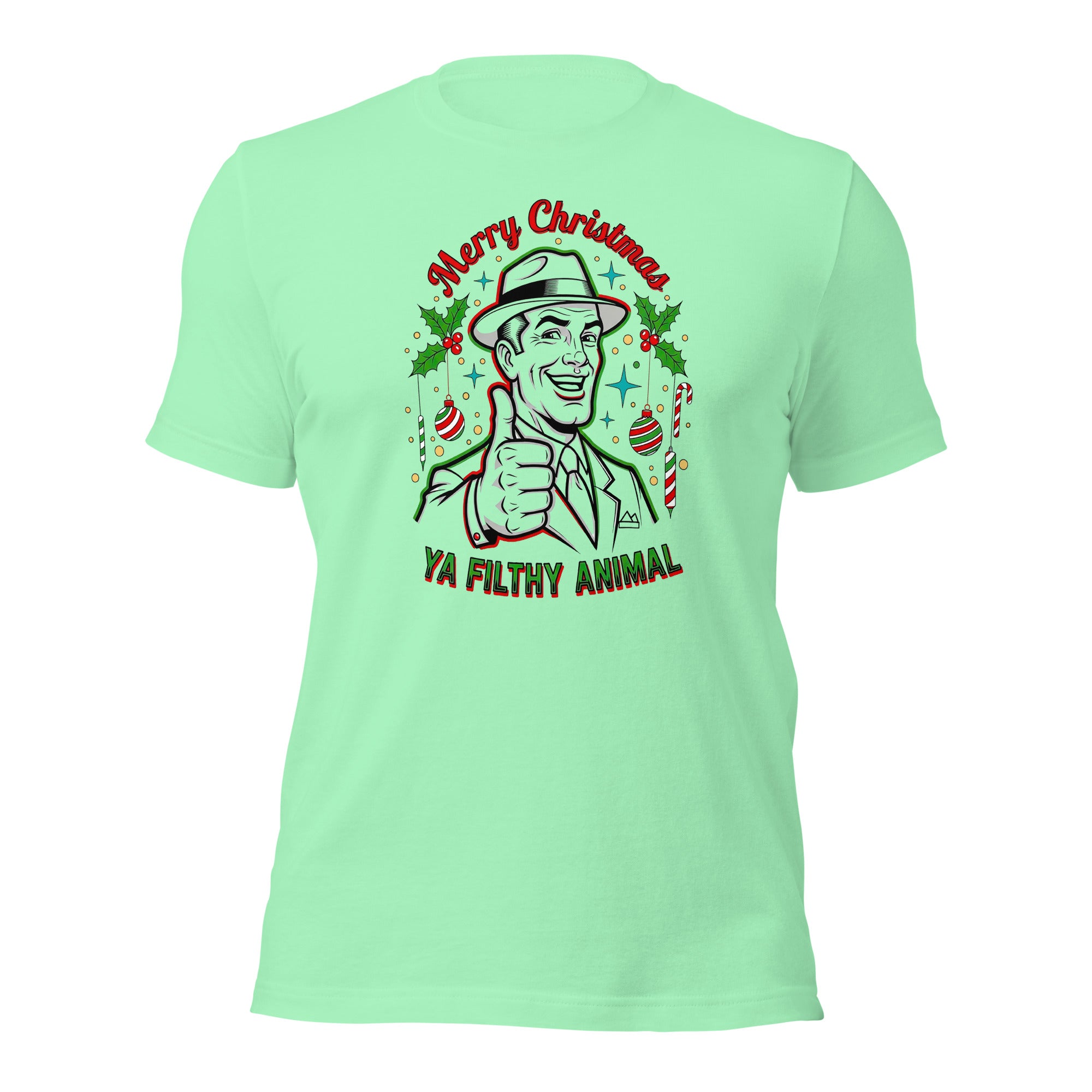 Merry Christmas Ya Filthy Animal – Retro Mobster Christmas Unisex t-shirt