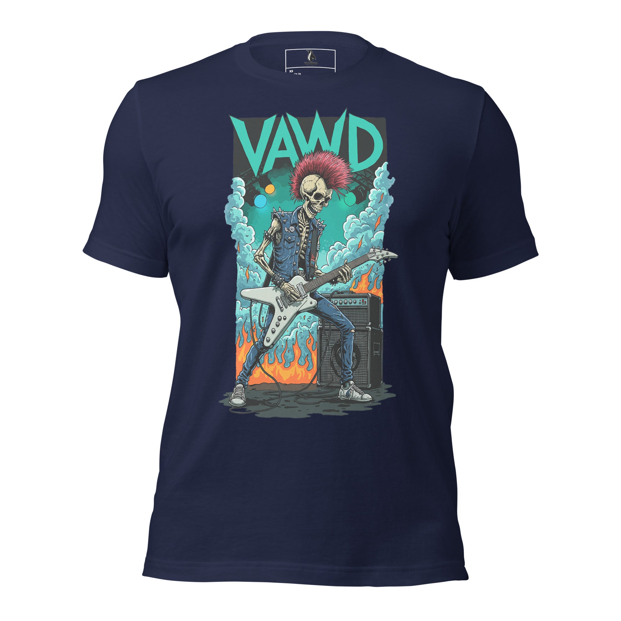 VAWDesigns Punk Rock Skeleton Guitarist Unisex t-shirt