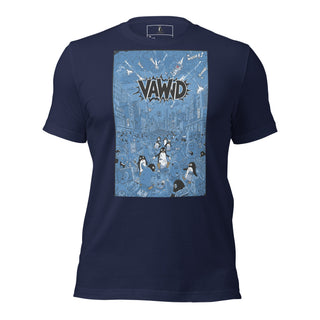 Penguin Chaos Graphic Tee – Retro Punk Album Art Inspired T-Shirt