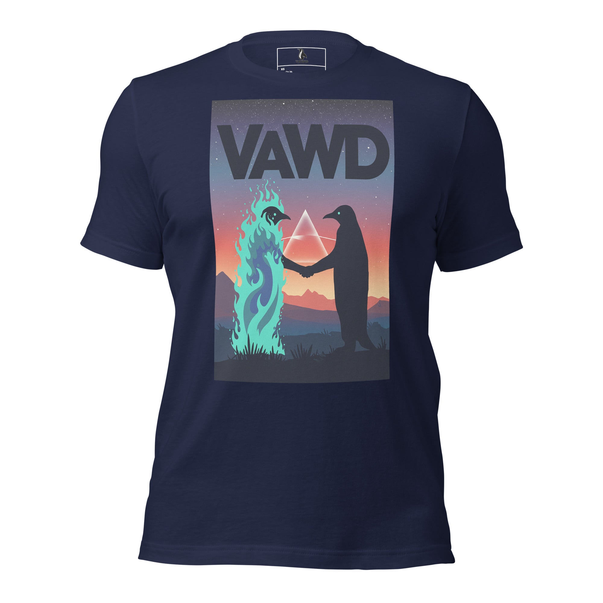 VAWD Surreal Handshake Graphic Tee – Classic Psychedelic Rock Inspired T-Shirt