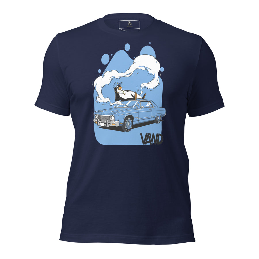Lowrider Penguin Graphic Tee – West Coast Hip-Hop Classic Inspired T-Shirt