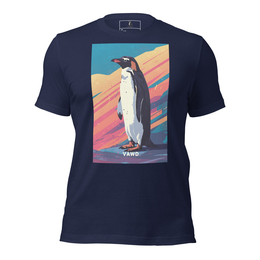 Sunset Penguin Tee – Vibrant Indie Rock Inspired Graphic T-Shirt