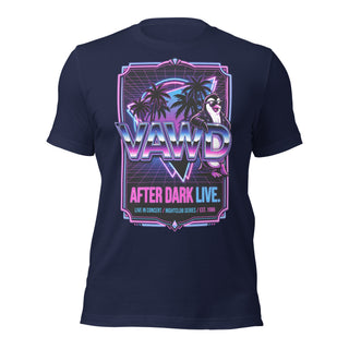 VAWD After Dark Retro Neon Penguin Graphic Unisex T-Shirt | VAWDesigns