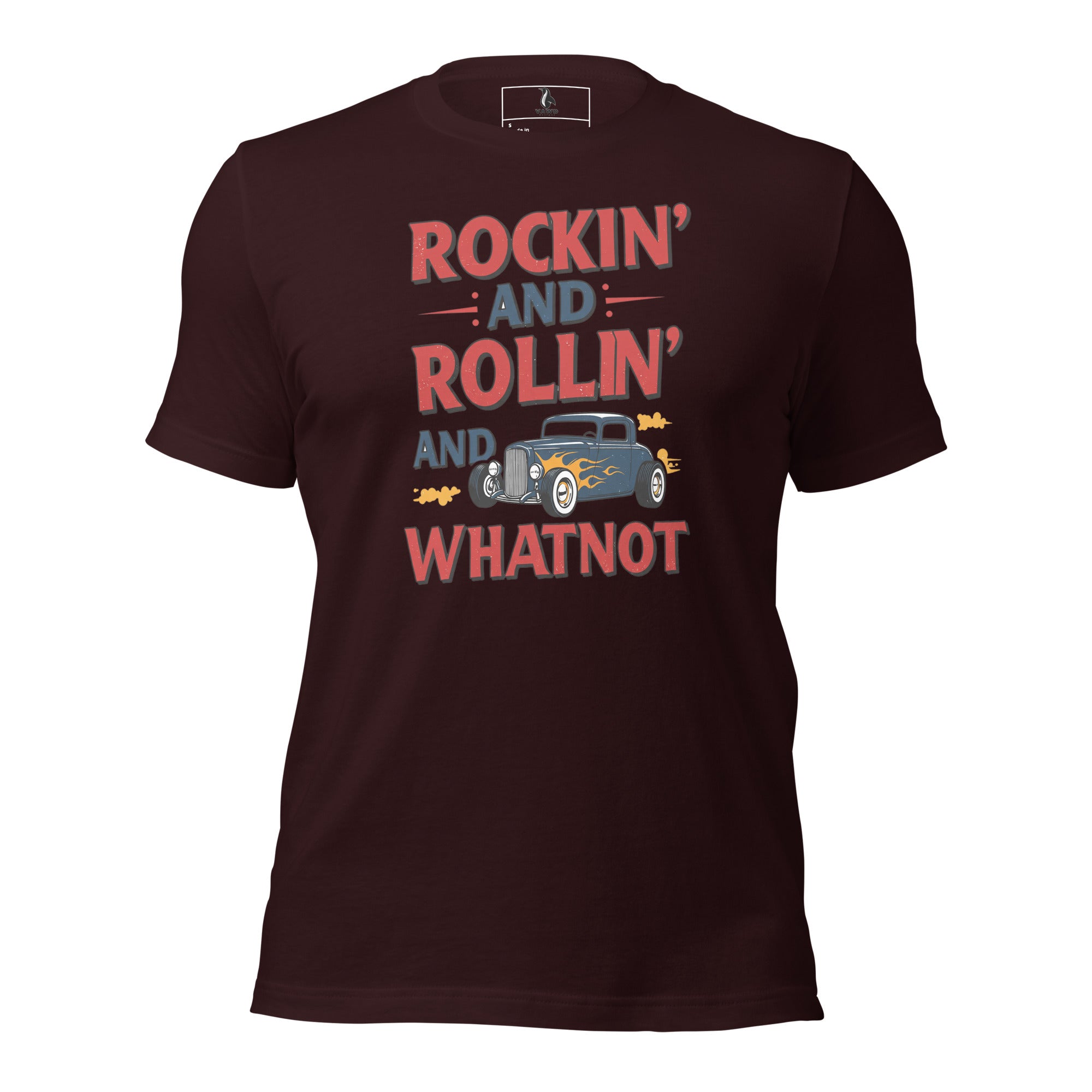Rockin’ and Rollin’ and Whatnot Retro Car T-Shirt – 1960s Greaser Style Graphic Tee