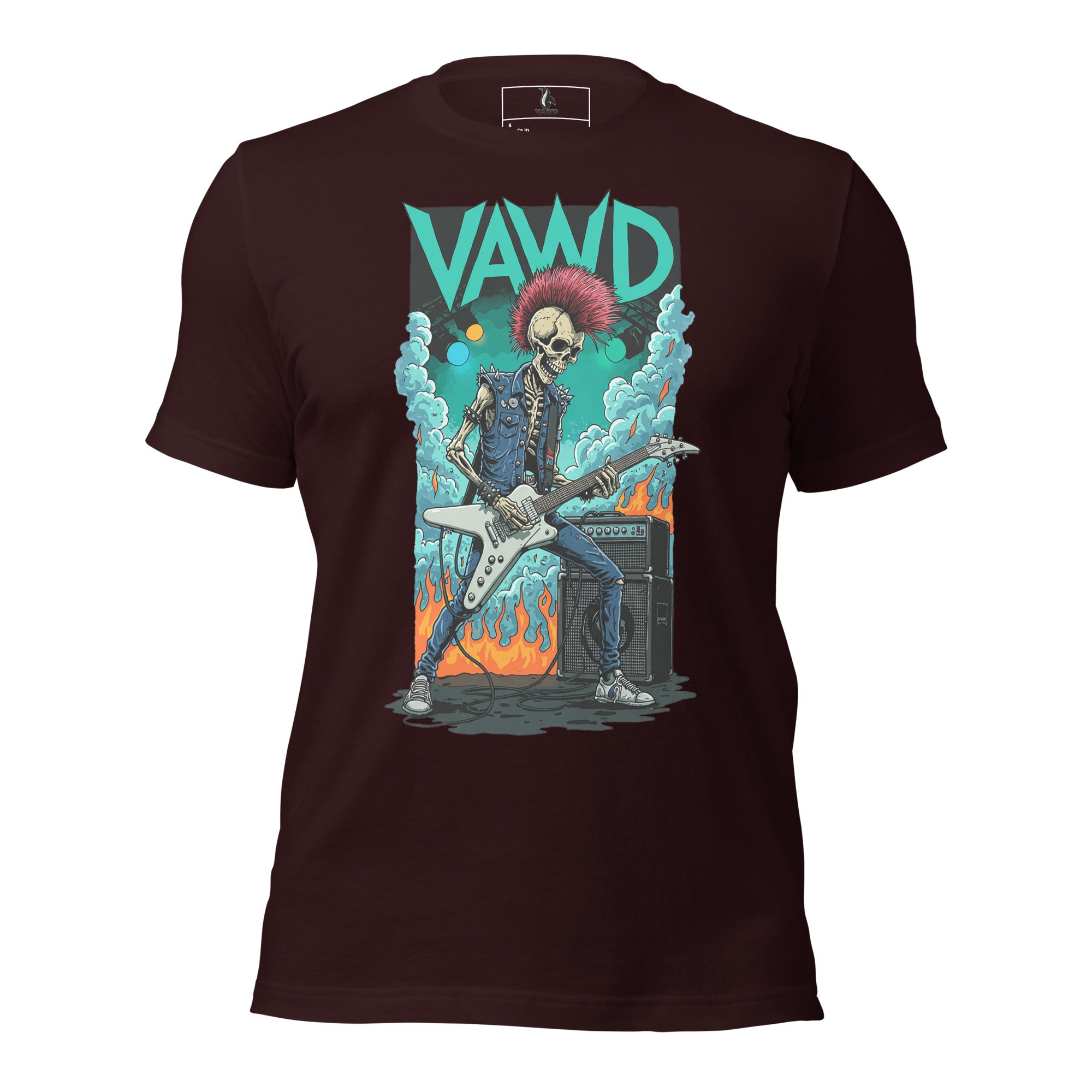 VAWDesigns Punk Rock Skeleton Guitarist Unisex t-shirt