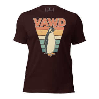 Retro Sunset Penguin Tee – Vintage 70s-Inspired Graphic T-Shirt