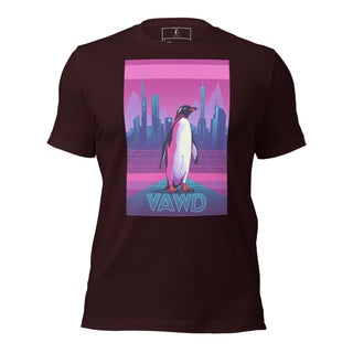Pink Cyber Penguin T-Shirt – Retro Futuristic T-Shirt
