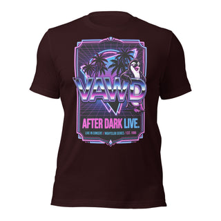 VAWD After Dark Retro Neon Penguin Graphic Unisex T-Shirt | VAWDesigns
