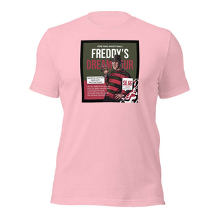 a pink t - shirt with a picture of a woman