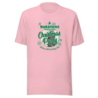 a pink t - shirt with the words christmas party on it