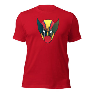 a red t - shirt with a red demon face
