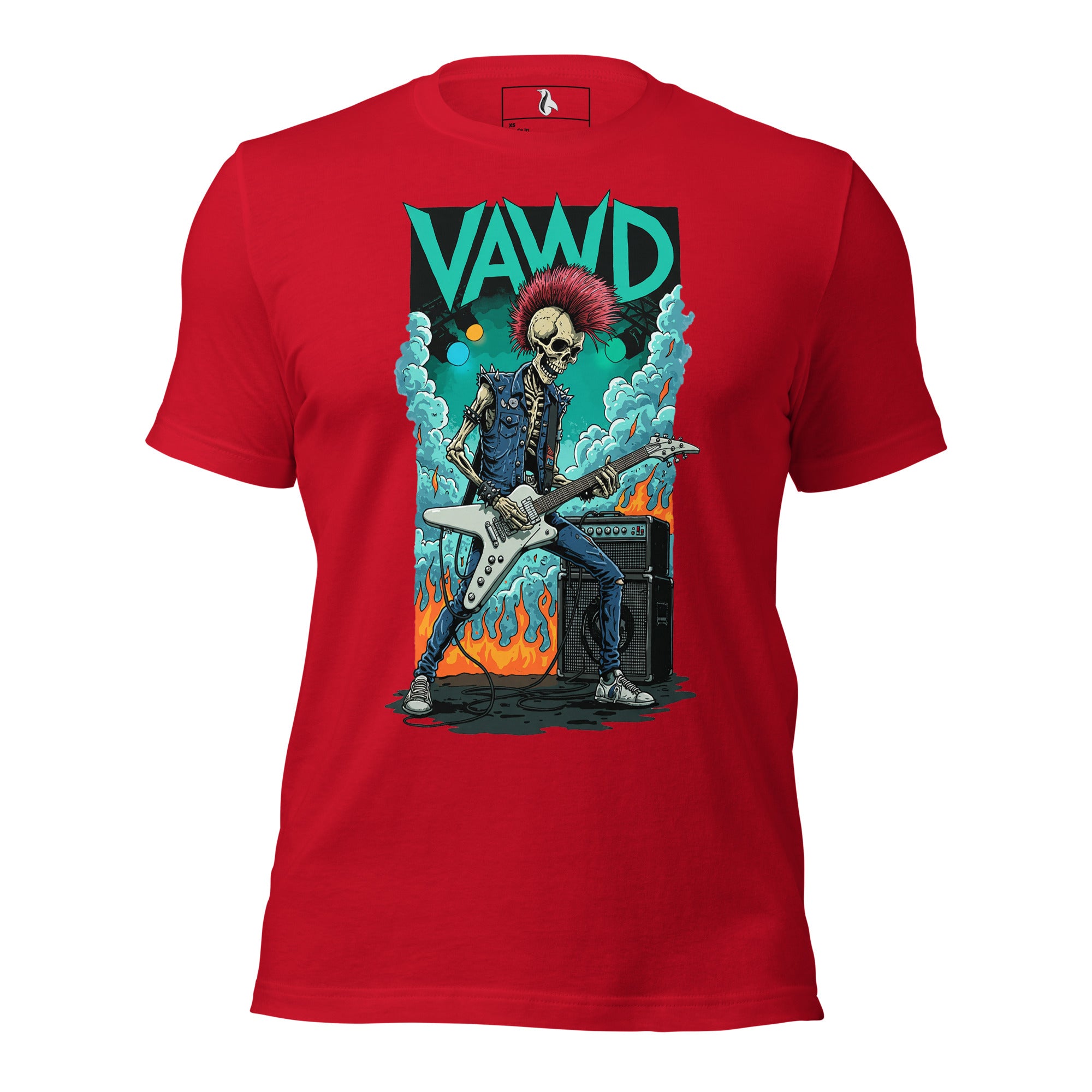 VAWDesigns Punk Rock Skeleton Guitarist Unisex t-shirt